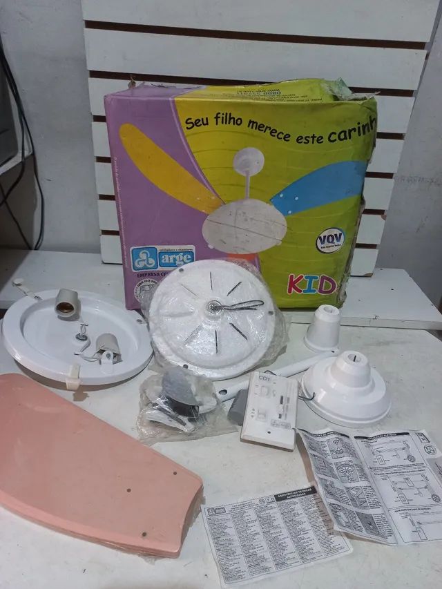 Ventilador de teto Arge infantil rosa  - Foto 4