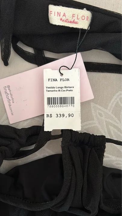 Vestido Longo Tule Preto M - Foto 5