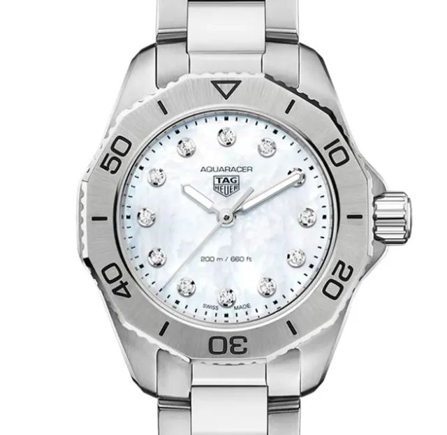 Tag heuer aquaracer professional 200 quartzo feminino madrep rola