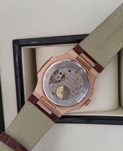 Relogio Patek PhilIppe Nautilus Moonphase Couro  - Foto 4