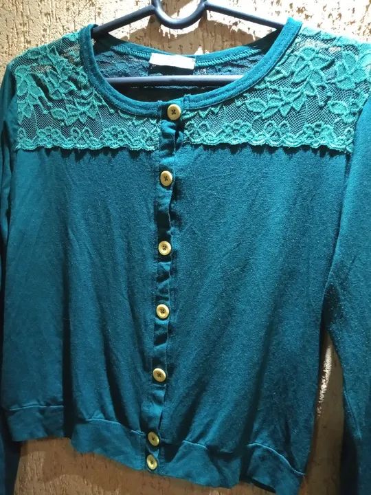 Casaquinho verde com renda - Foto 4