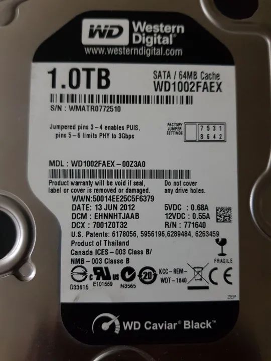 01 Disco Rigido (Western Digital) 1TB