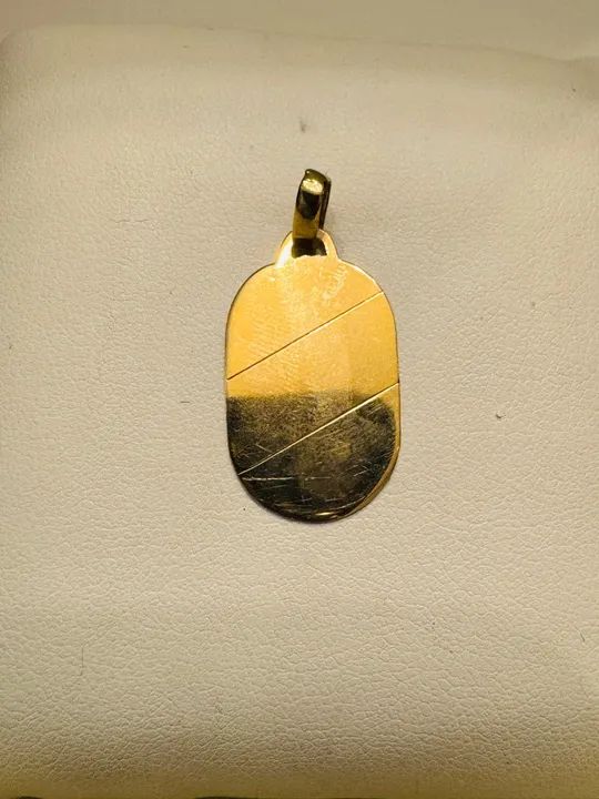 Pingente de Ouro 18k - Oval com Detalhes - Foto 4