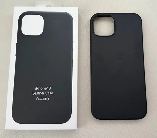 Capa de couro Apple iPhone 13 preto