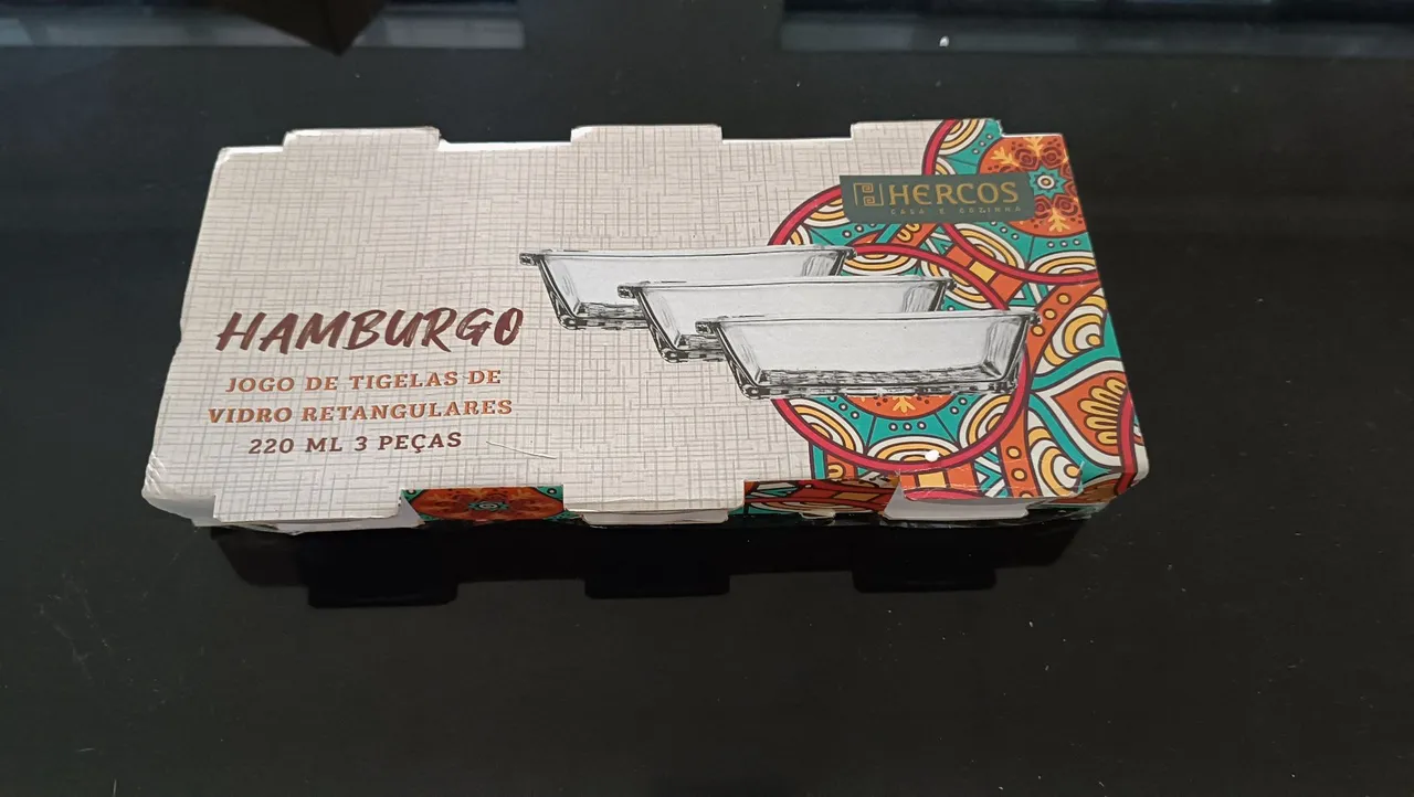 Jogo de tigelas de vidro retangular Hamburgo