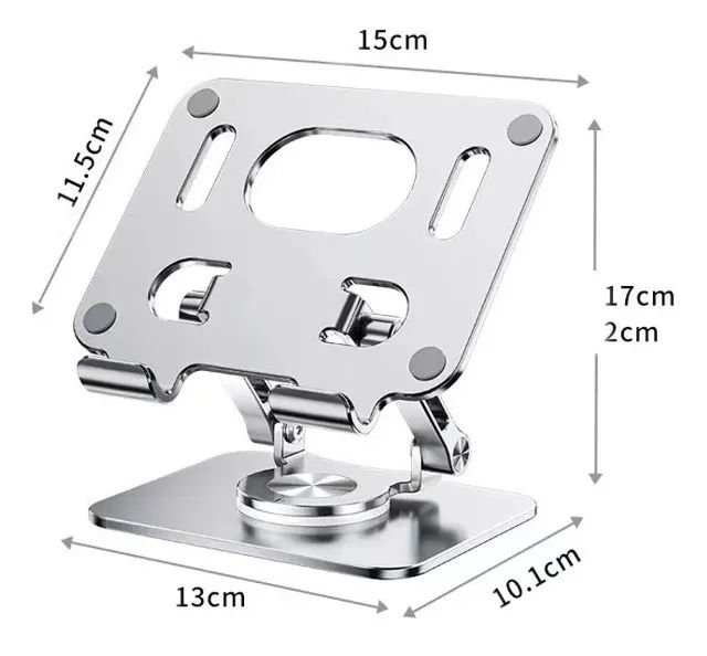 Suporte De Mesa Giratório 360° De Alumínio Para Tablet E iPad - Prata - Foto 2
