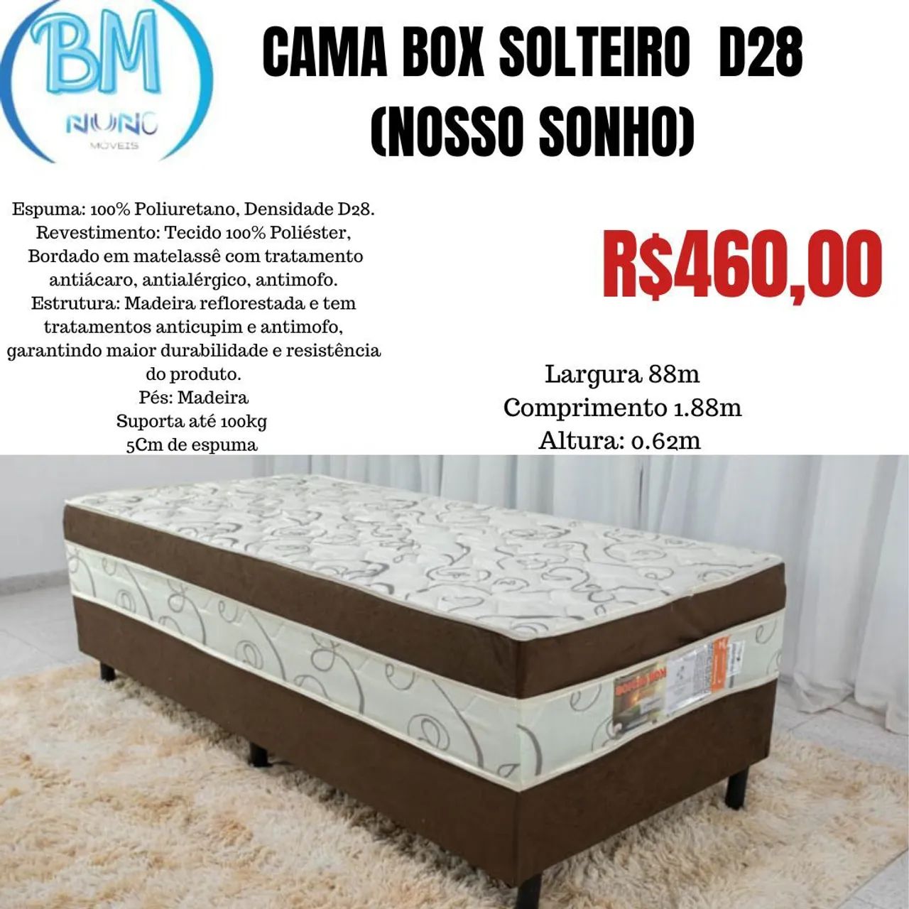Cama Box Solteiro (Entrego) - Foto 2
