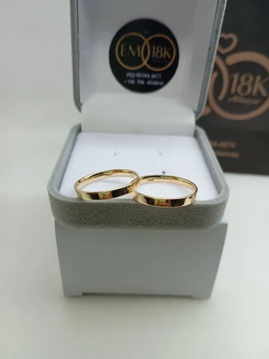 Par de Alianças Em Ouro 18k - Entrega no mesmo dia 