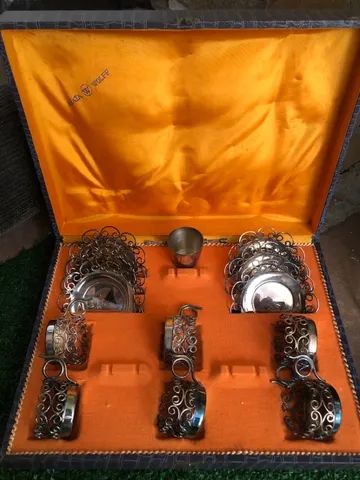 Porta xícaras prata