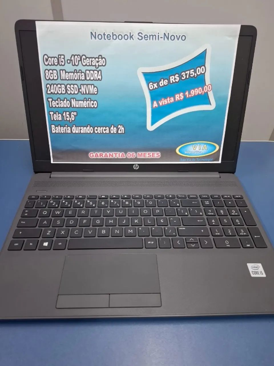 Notebook HP - Core i5-10ª Ger - 240GB SSD | - 8GB Mem. - 6meses Garantia e Formatado - Foto 4