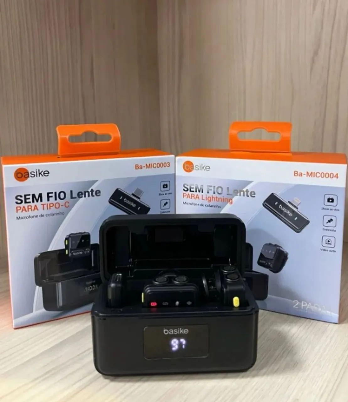 Microfone Sem Fio Lapela para Celular - Tipo C e iPhone 