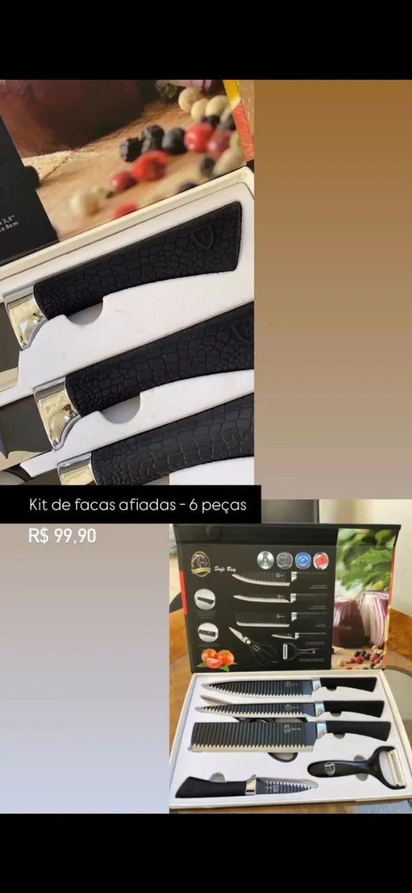 KIT FACAS DE COZINHA - 6 PEÇAS