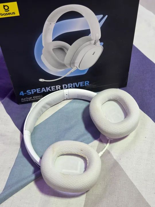 Headset Gamer Sem Fio 2.4ghz Bluetooth Baseus AeOur GH02 - 4 Drivers - Bluetooth - Branco - Foto 4