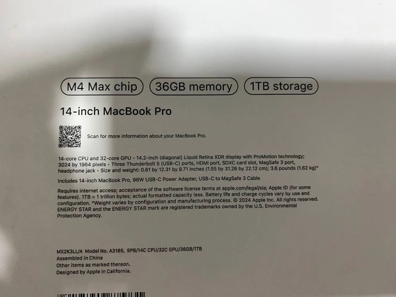 MacBook Pro M4 Max 14.2 2024 36GB/ 1TB - Foto 2