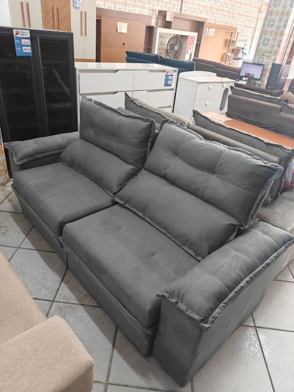 Sofá Retrátil e Reclinável Alaska 2,05 m - Produto Novo! Pronta Entrega!   - Foto 4
