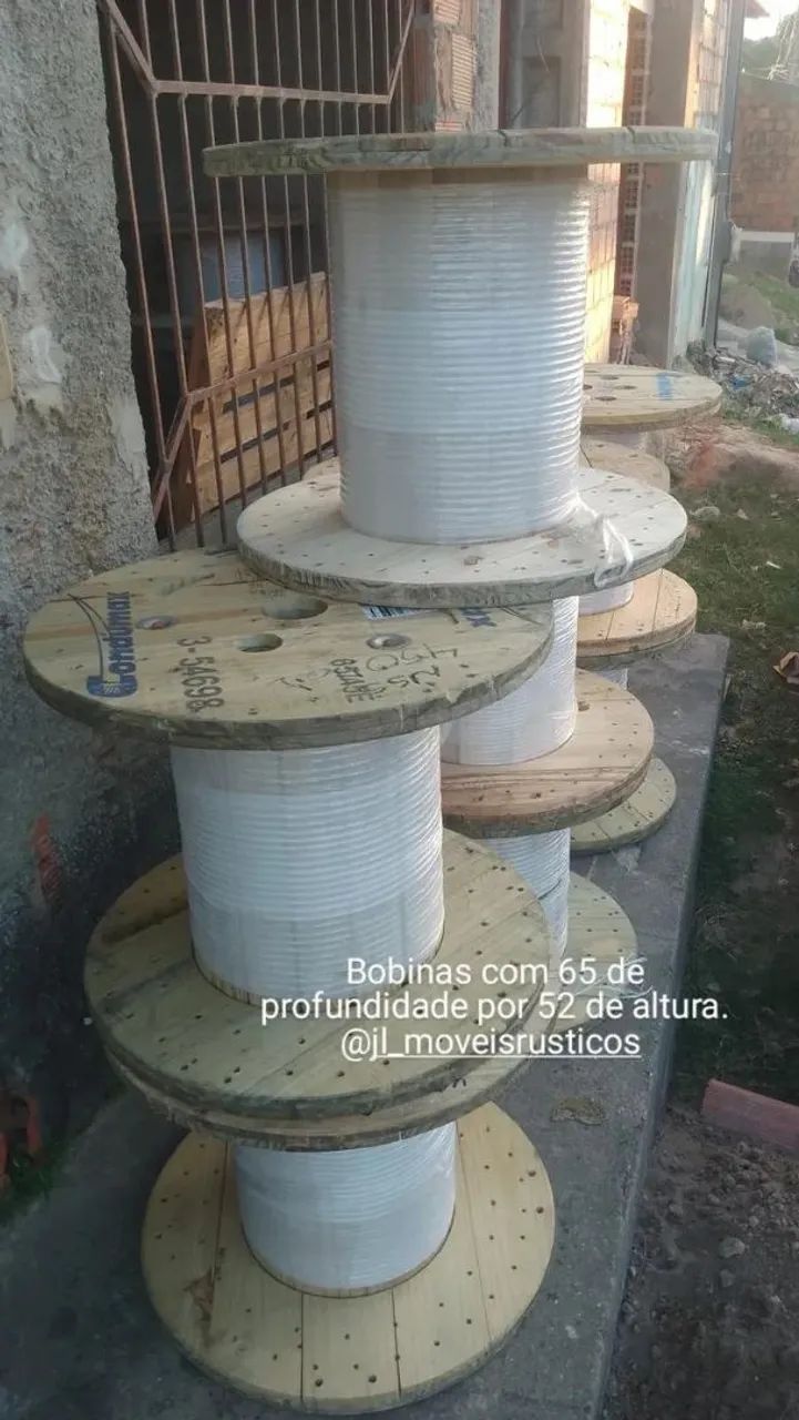 Bobinas de madeira para organização