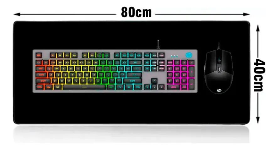 Mousepad Gamer Extra Grande 80x40cm Superfície Speed Preto - Foto 4