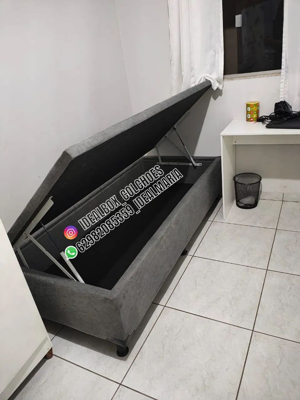 BOX BAÚ SOLTEIRO 88X188 IDEAL BOX  - Foto 4