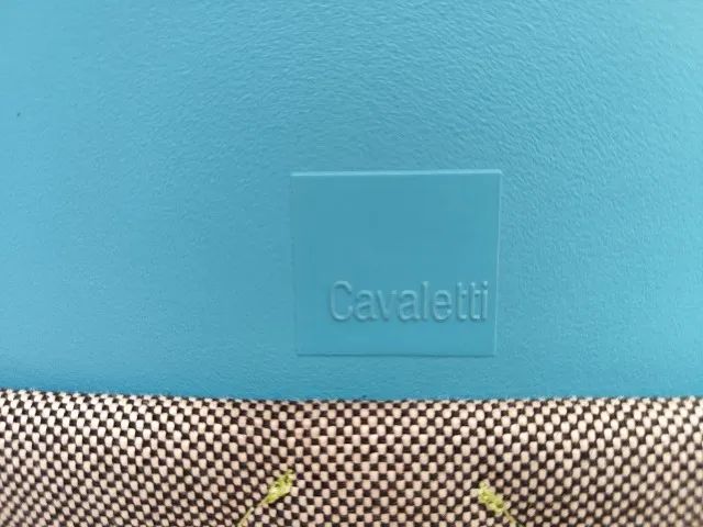 Cadeira Fixa Estofada e Cromada Azul - Cavaletti  - Foto 6