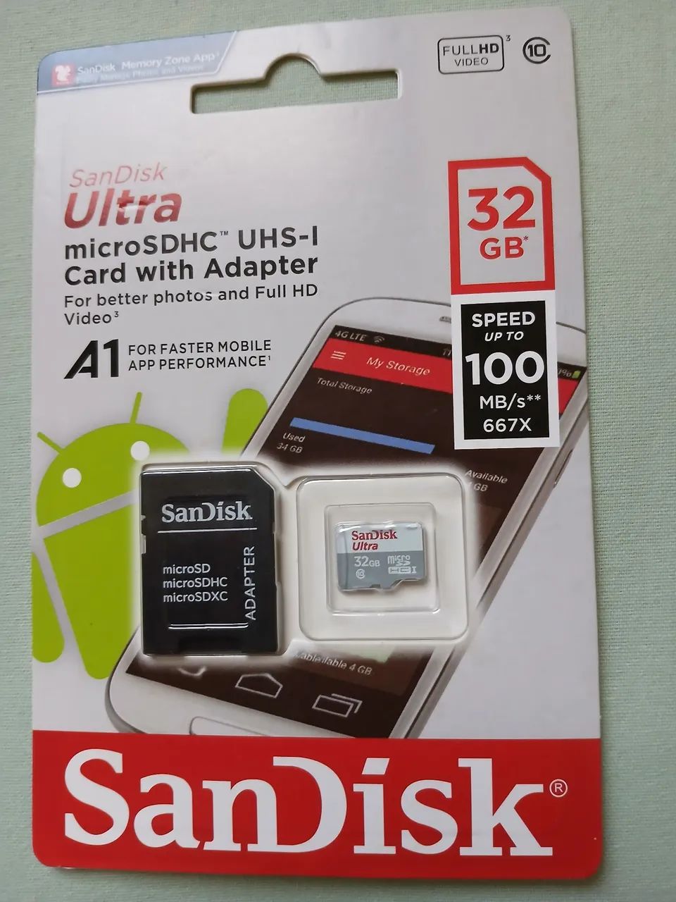 MicroSd SanDisk 32 GB com adaptador 