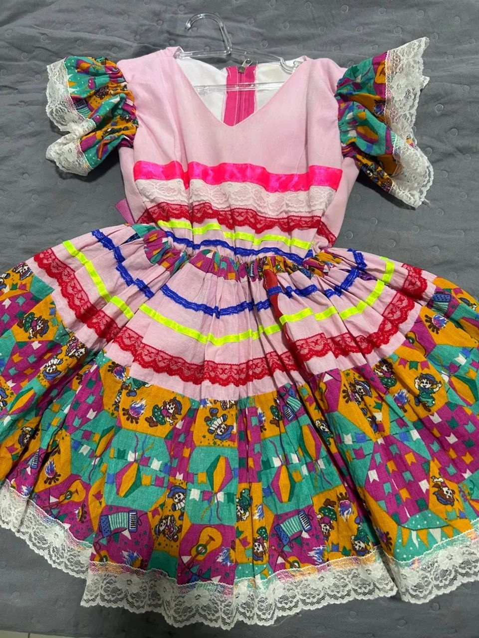 Vestido Junino Infantil Colorido - Foto 2