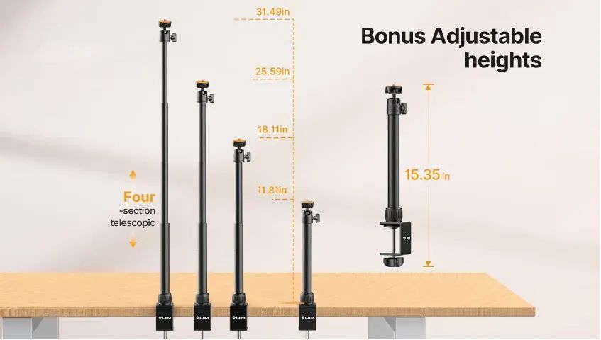 Painel Led Ulanzi/vijim k22 kit completo com suporte de mesa, controle - Foto 4
