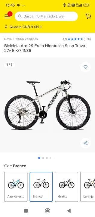 Bicicleta Aro 29 Freio Hidráulico Susp Trava 27v E K/7 11/36