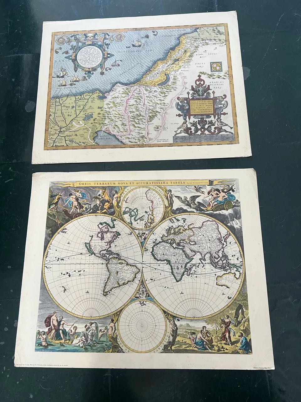 Gravura antiga  mapa mundi 