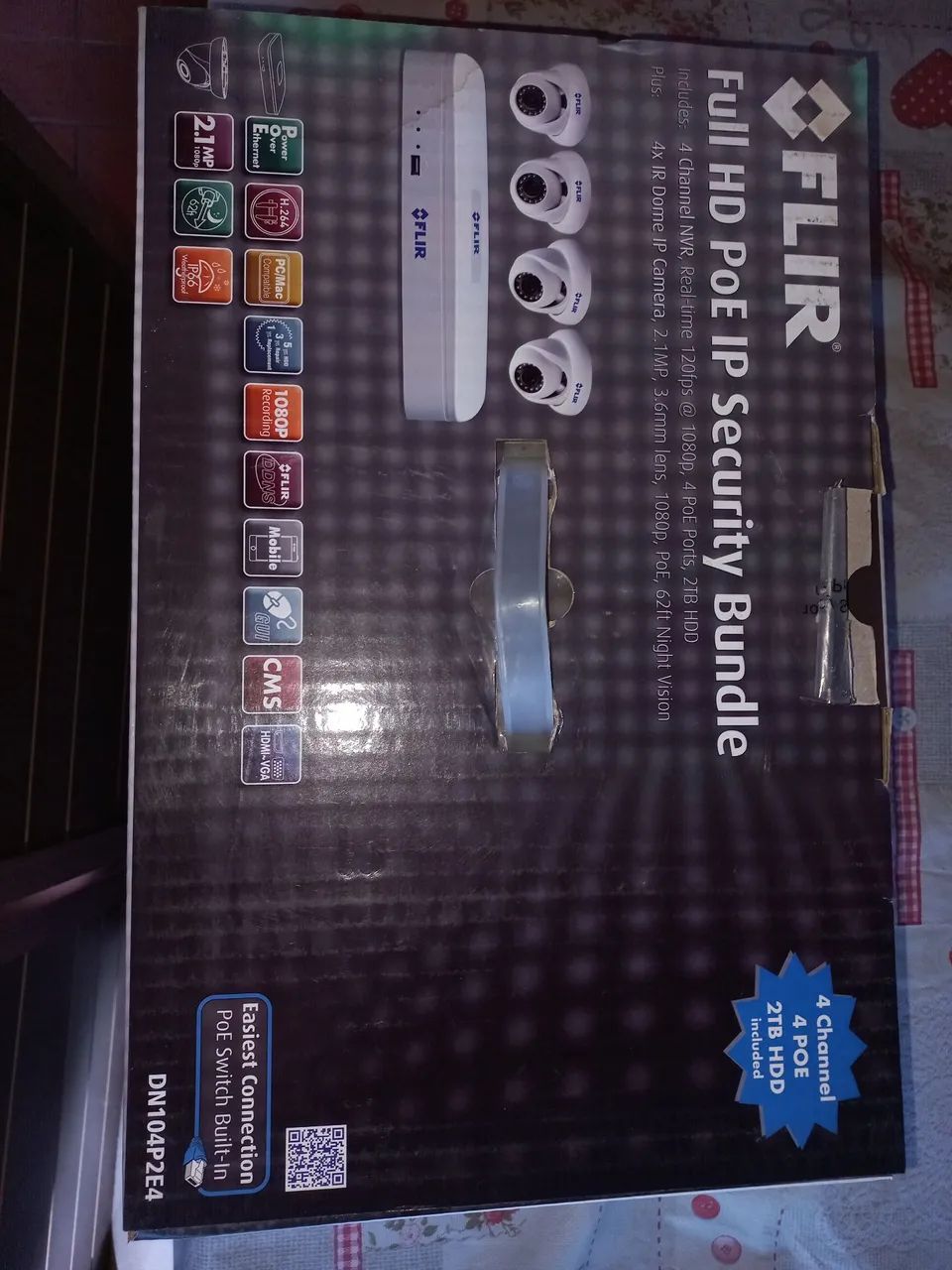 Kit de Segurança FLIR Full HD PoE IP 4 Câmeras 2TB