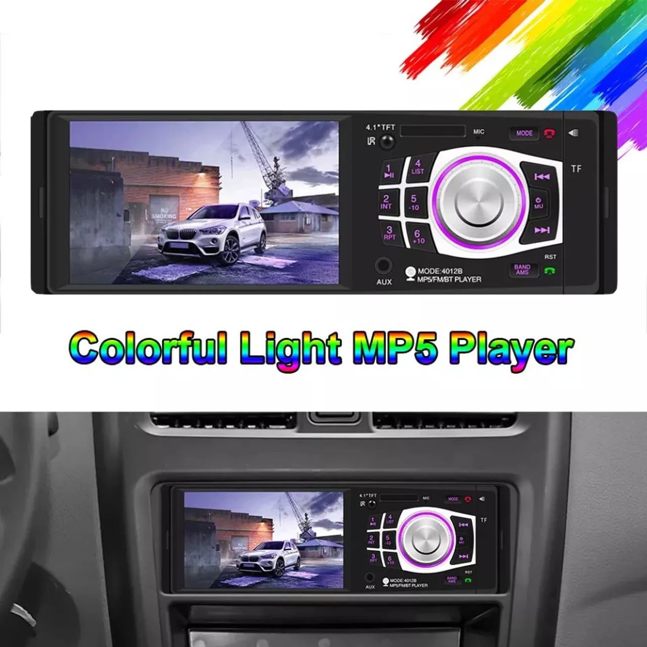 Aparelho central multimidia dvd bluetooth com Tela de 4.1 polegadas mp5 pra carro 1 din - Foto 5