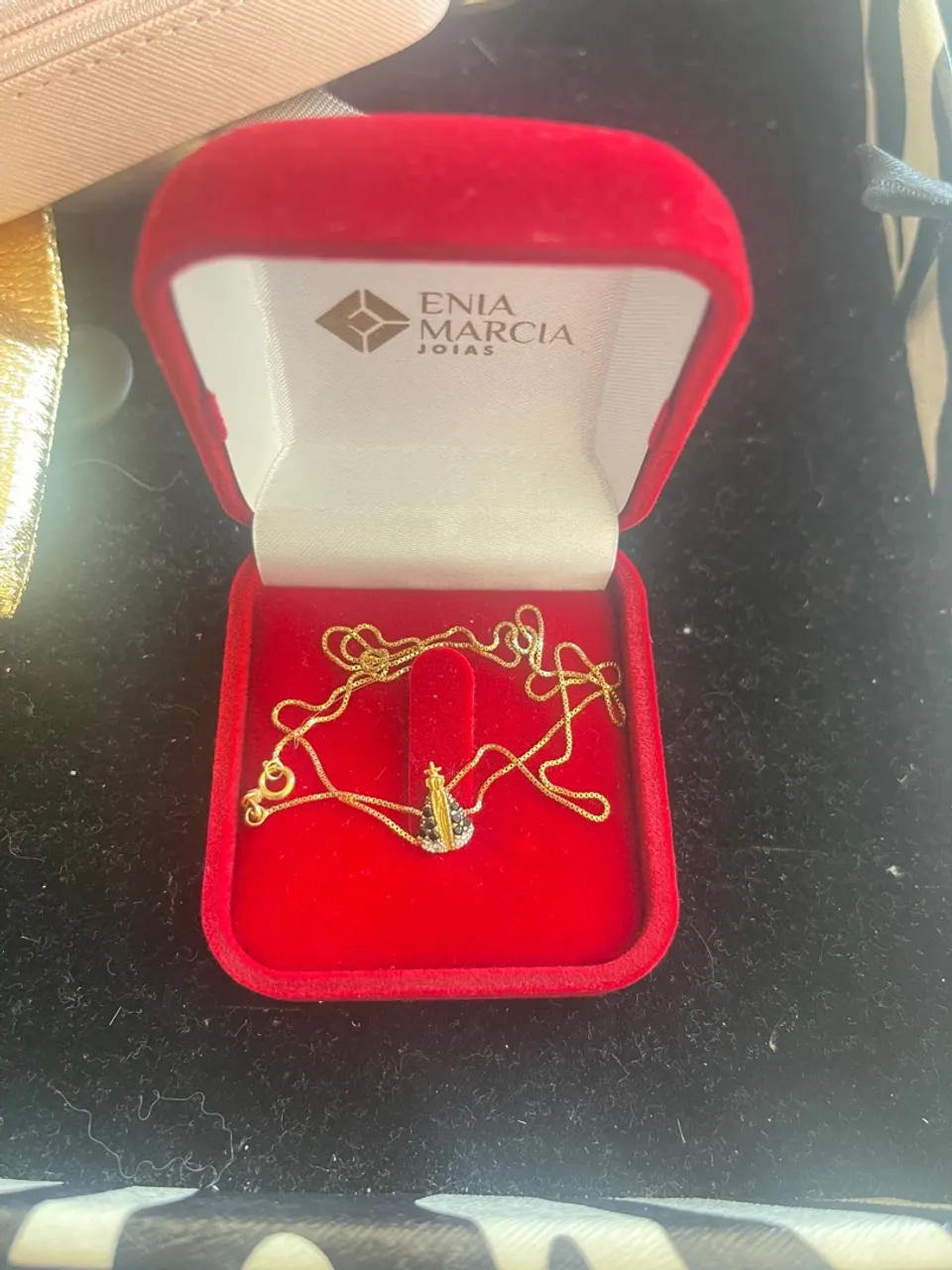 cola de ouro veneziana com pingente nossa senhora de ouro