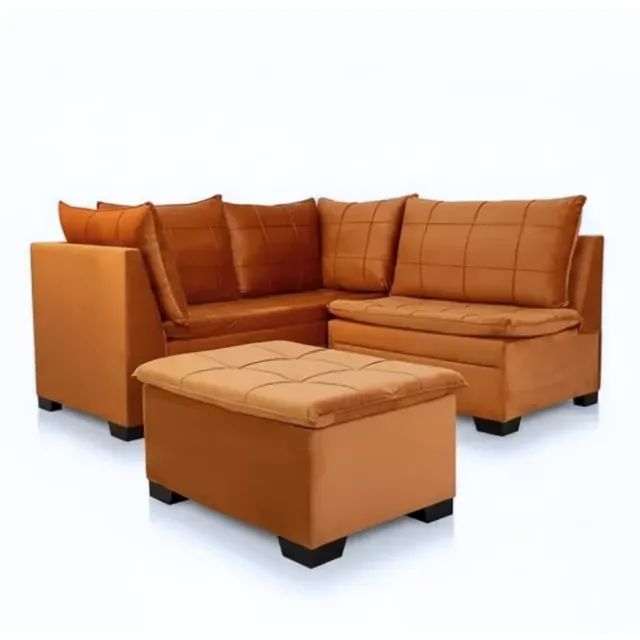 Sofá Canto 5 lugares com Puff Lider - Foto 4