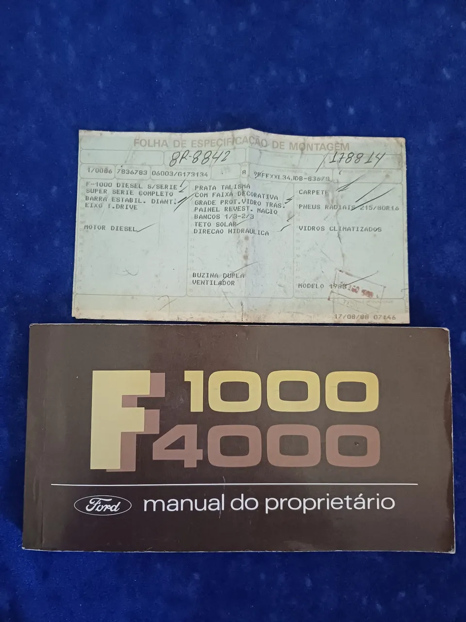 Manual do proprietário Ford F-1000 1986/87