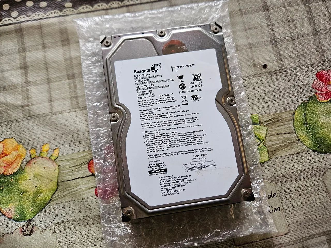 HD Seagate Barracuda 1TB Sata 3 7200 Saudável 