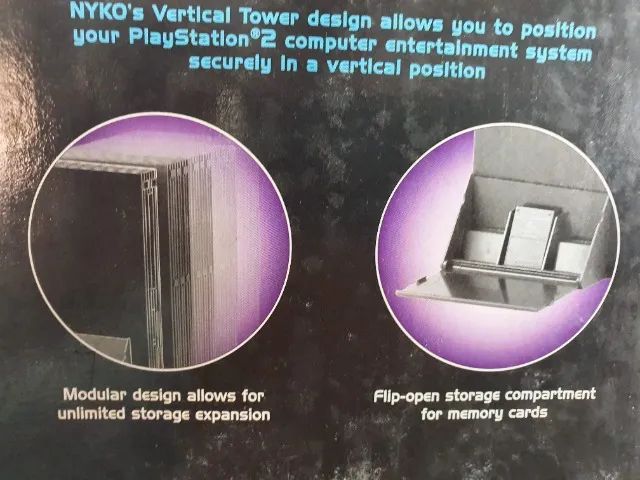 SUPORTE VERTICAL PARA PS2 FAT COM CASE PARA JOGOS - Foto 4