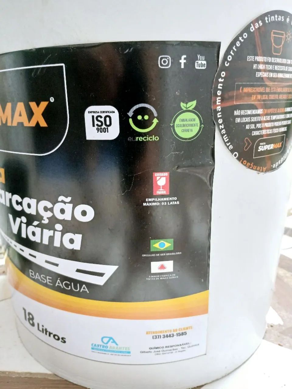 TINTA BRANCA IMPERMEÁVEL 18L - Foto 2