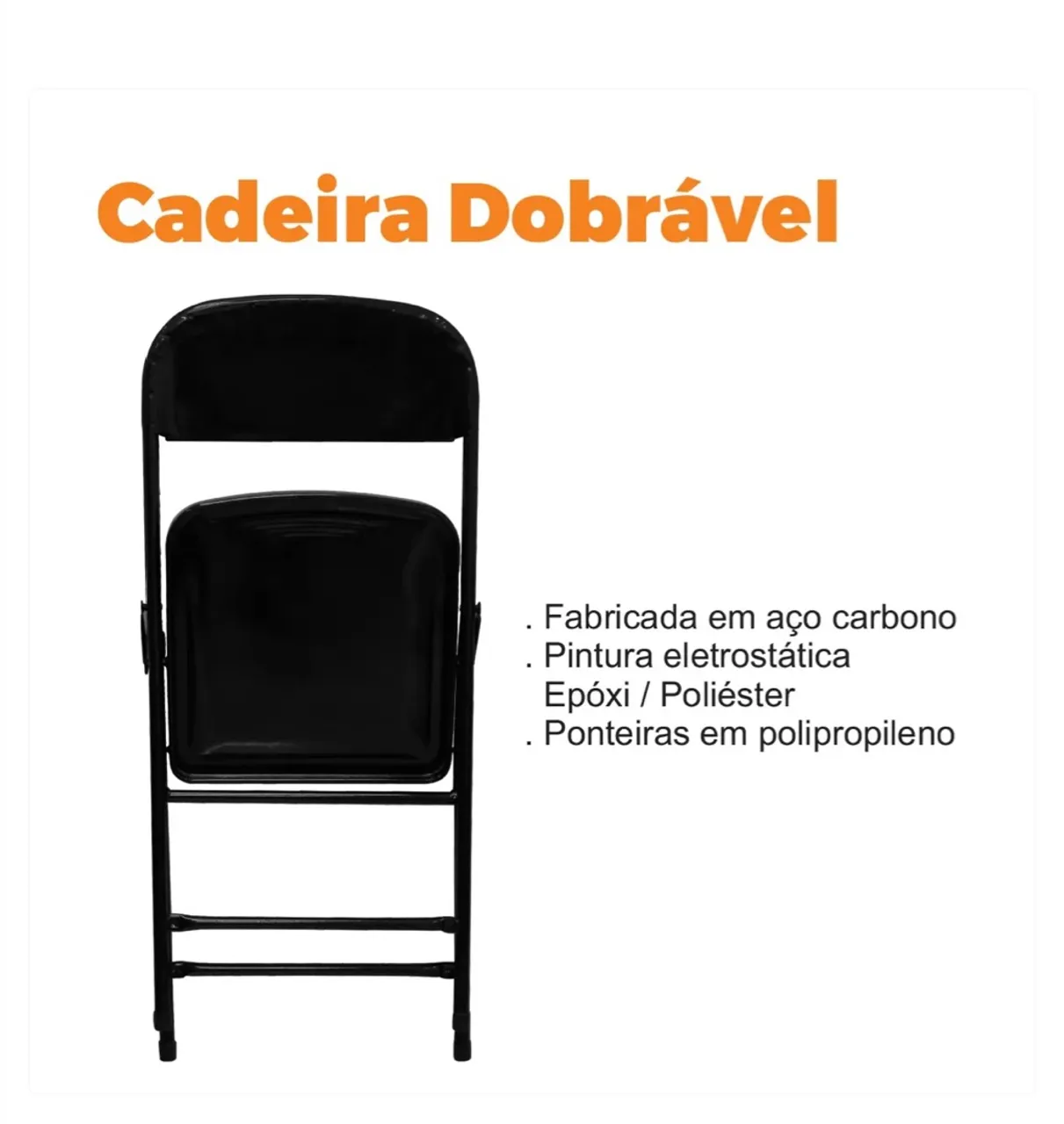 Cadeira Dobrável Preta