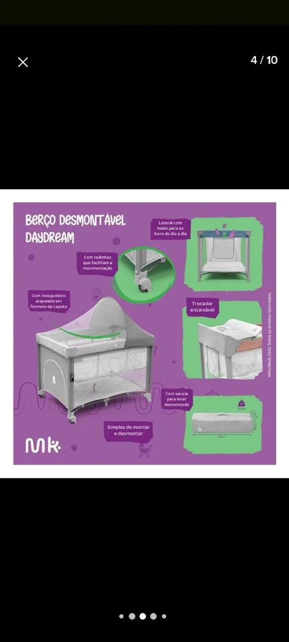 Berço/ chiqueirinho desmontável  - Foto 6