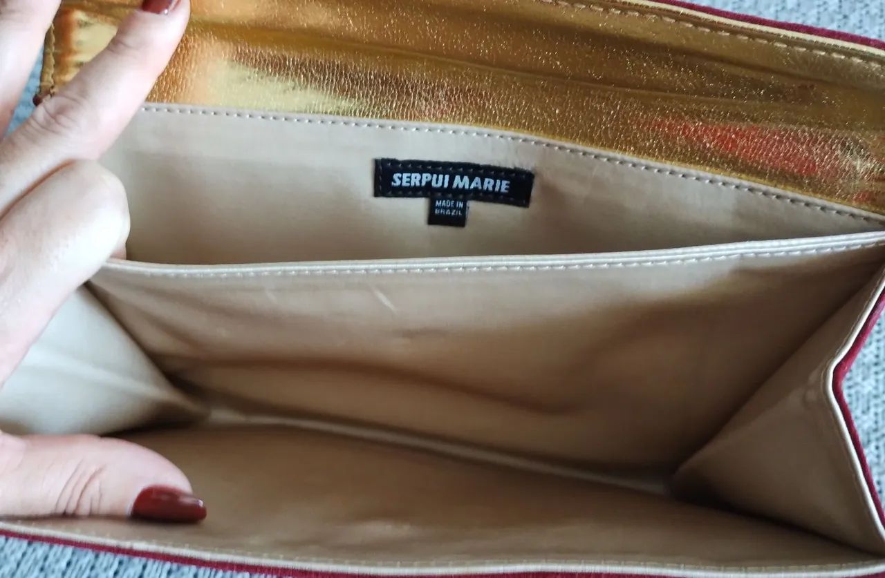 Clutch vinho de camurça - Foto 5