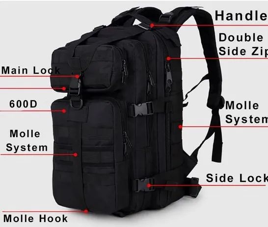 Mochila Tática Militar Operacional 30L Profissional Preta - Nova com Brinde - Foto 4