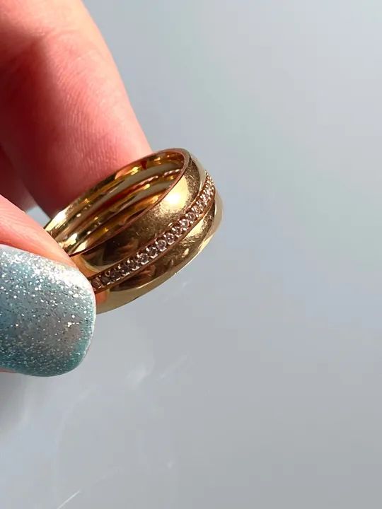 Anel Vivara aliança ouro 18k com diamantes Aro 16  - Foto 3