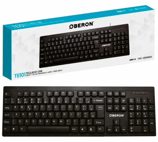 Teclado Usb p Computador Padrão ABNT2 Preto OBERON - OR-TE101
