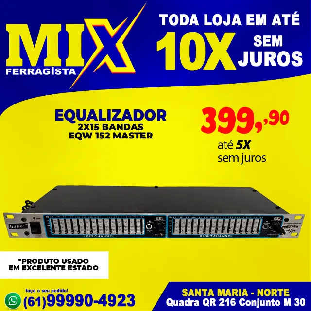 Equalizador 2x15 Bandas EQW 152 Master