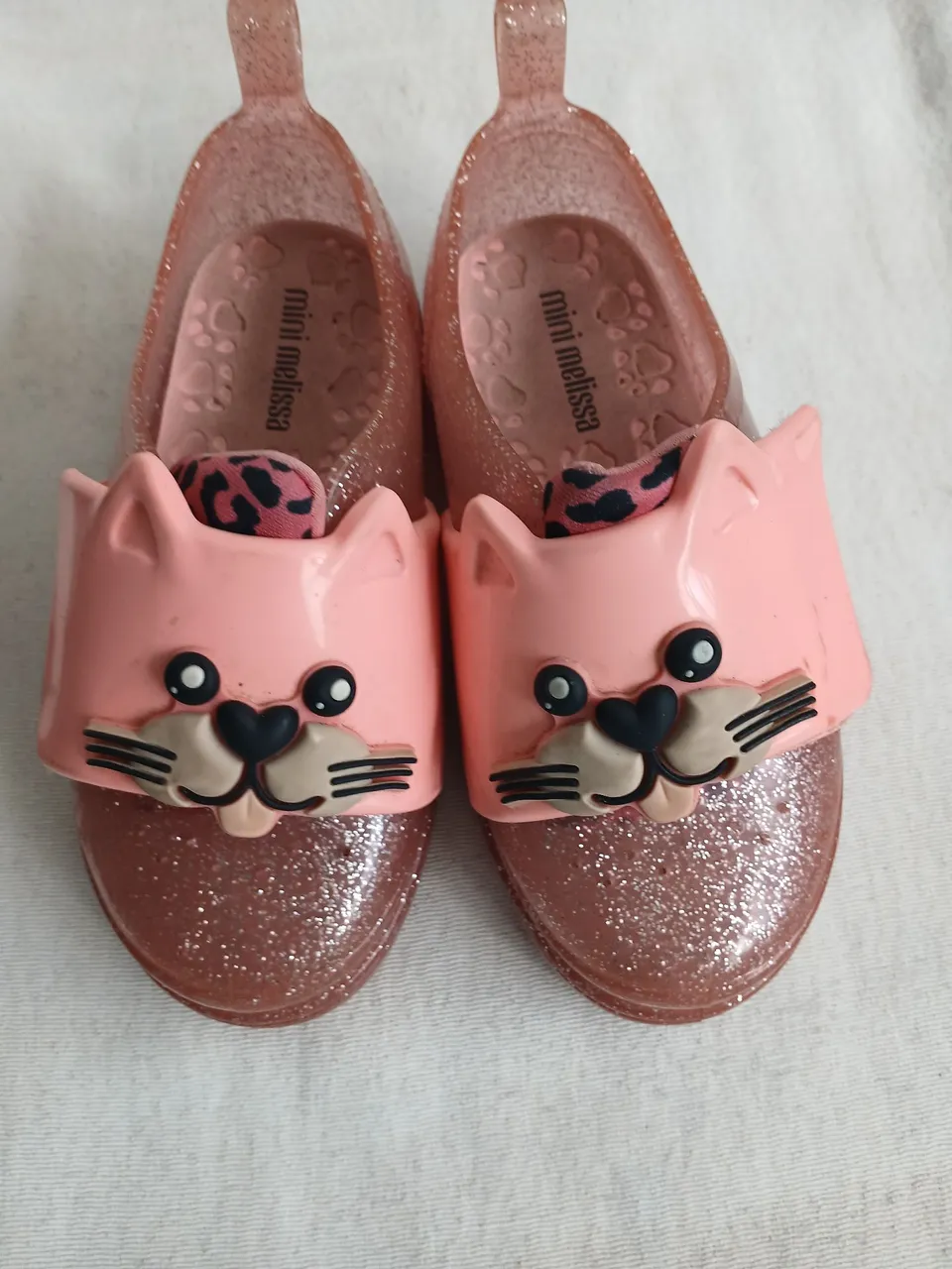Sapatilha Mini Melissa Gatinha Glitter Rosa