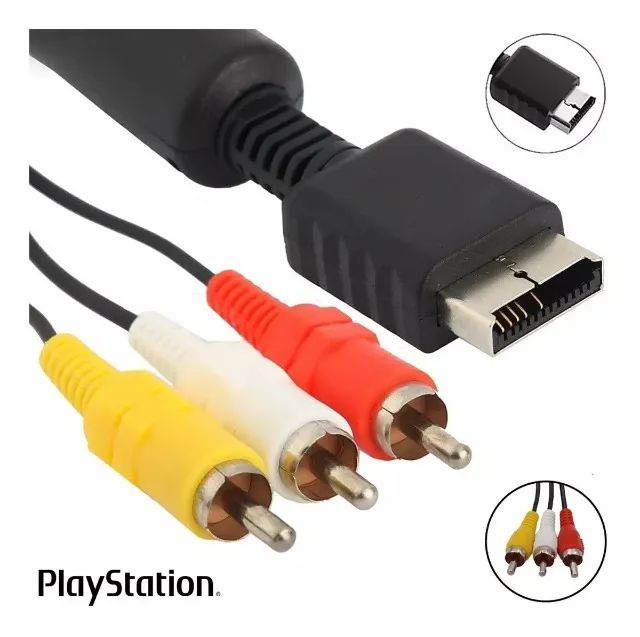Cabo ps2 componente Playstation 2 audio e video 1.8m rca