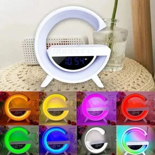 Caixa de Som "G"  com Carregamentos por Indução e Relógio e Luminária - Novo - Foto 3