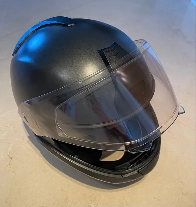 capacete bmw system 6 , escamoteável com intercomunicador, viseira dupla fumê, preto - Foto 5