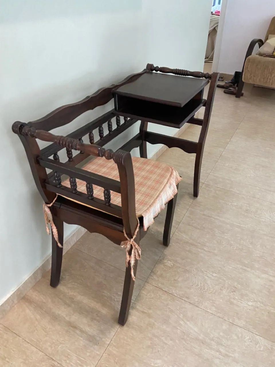 Mesa de Telefone antiga em madeira - Foto 2