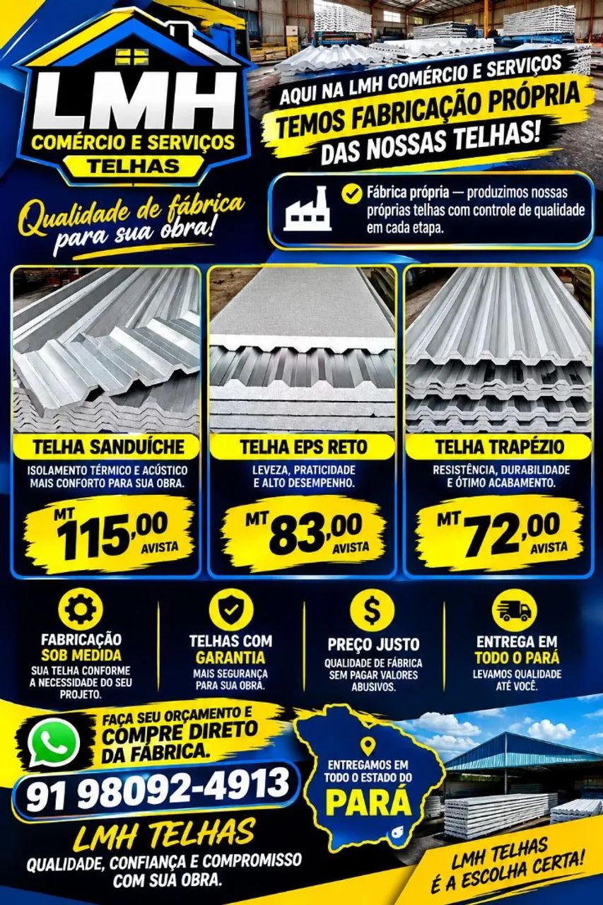 Telha trapézio com EPS 