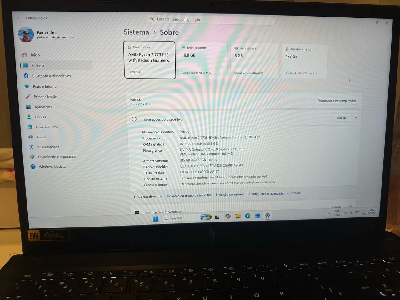 Notebook Gamer Acer Niteo V15 - Foto 3